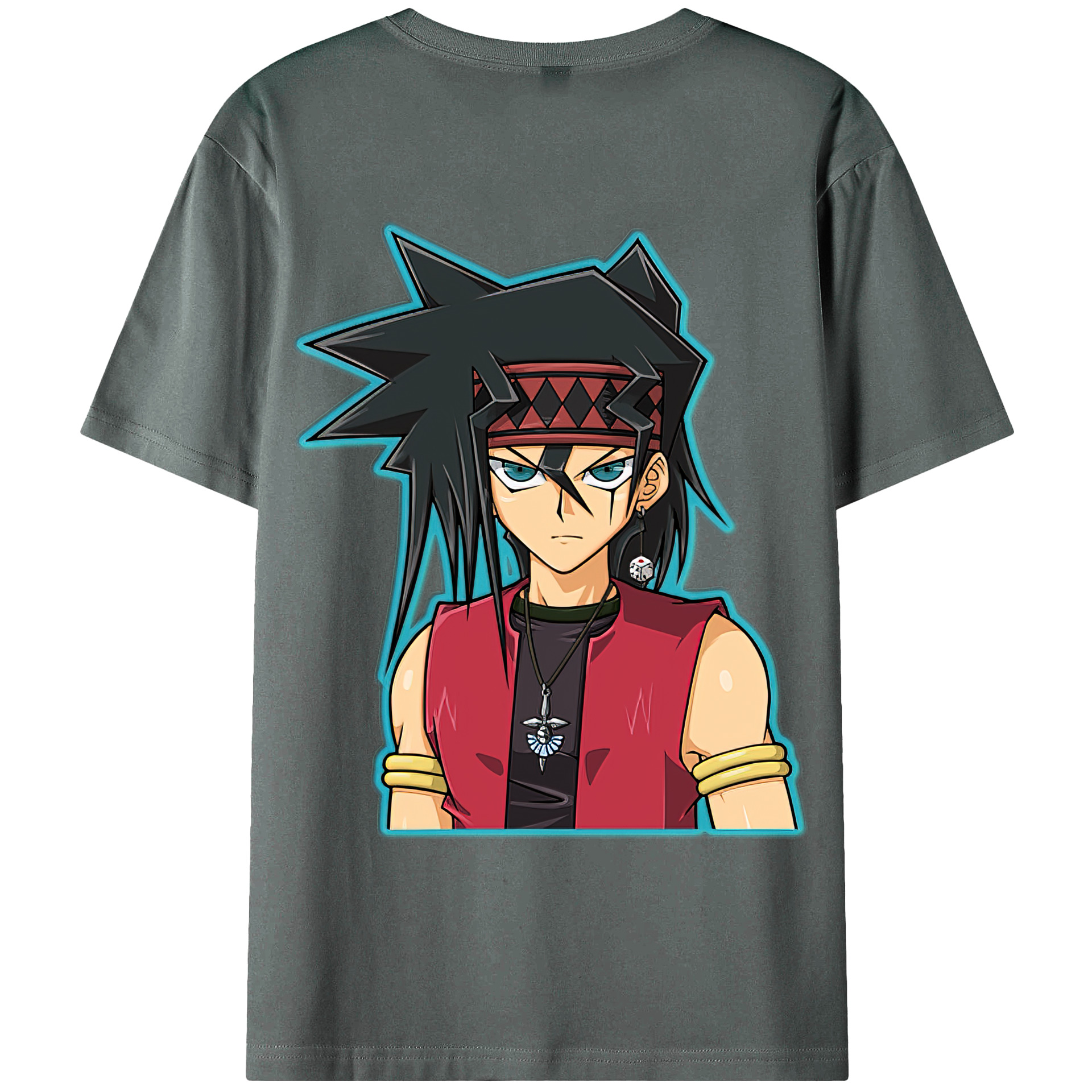 （画像用） 遊☆戯☆王 Yu-Gi-Oh! 綿100％ メンズ半袖Tシャツ（バックプリント） 通気性